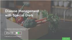 Disease Management with Special Diets