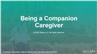 Being a Companion Caregiver